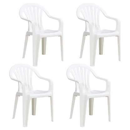 Modern Home Dining Arm Chairs Plastic Stackable Windsor Dining Armchairs White 4 Piece Set Clearhalo ' kitchen&dining_furn' 'Dining Chairs' 'Dining Tables & Seating' 'dining_chair' 'furn' 'furn_dining_chair' 'Furniture' 'furniture_dining_chair' 'Kitchen & Dining Furniture' 'kitchen' 4099124