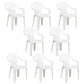 Modern Home Dining Arm Chairs Plastic Stackable Windsor Dining Armchairs White 8 Piece Set Clearhalo ' kitchen&dining_furn' 'Dining Chairs' 'Dining Tables & Seating' 'dining_chair' 'furn' 'furn_dining_chair' 'Furniture' 'furniture_dining_chair' 'Kitchen & Dining Furniture' 'kitchen' 4099126