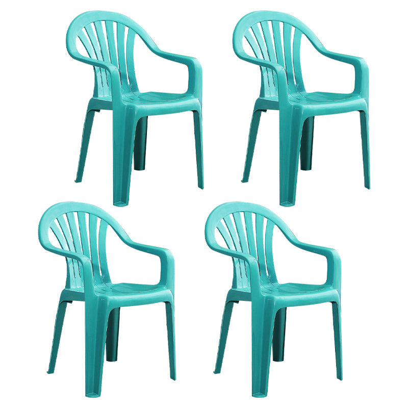 Modern Home Dining Arm Chairs Plastic Stackable Windsor Dining Armchairs Green 4 Piece Set Clearhalo ' kitchen&dining_furn' 'Dining Chairs' 'Dining Tables & Seating' 'dining_chair' 'furn' 'furn_dining_chair' 'Furniture' 'furniture_dining_chair' 'Kitchen & Dining Furniture' 'kitchen' 4099129
