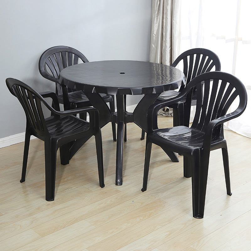 Modern Home Dining Arm Chairs Plastic Stackable Windsor Dining Armchairs Clearhalo ' kitchen&dining_furn' 'Dining Chairs' 'Dining Tables & Seating' 'dining_chair' 'furn' 'furn_dining_chair' 'Furniture' 'furniture_dining_chair' 'Kitchen & Dining Furniture' 'kitchen' 4099131