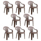 Modern Home Dining Arm Chairs Plastic Stackable Windsor Dining Armchairs Coffee 8 Piece Set Clearhalo ' kitchen&dining_furn' 'Dining Chairs' 'Dining Tables & Seating' 'dining_chair' 'furn' 'furn_dining_chair' 'Furniture' 'furniture_dining_chair' 'Kitchen & Dining Furniture' 'kitchen' 4099137