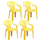 Modern Home Dining Arm Chairs Plastic Stackable Windsor Dining Armchairs Lemon Yellow 4 Piece Set Clearhalo ' kitchen&dining_furn' 'Dining Chairs' 'Dining Tables & Seating' 'dining_chair' 'furn' 'furn_dining_chair' 'Furniture' 'furniture_dining_chair' 'Kitchen & Dining Furniture' 'kitchen' 4099138