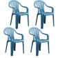 Modern Home Dining Arm Chairs Plastic Stackable Windsor Dining Armchairs Peacock Blue 4 Piece Set Clearhalo ' kitchen&dining_furn' 'Dining Chairs' 'Dining Tables & Seating' 'dining_chair' 'furn' 'furn_dining_chair' 'Furniture' 'furniture_dining_chair' 'Kitchen & Dining Furniture' 'kitchen' 4099140