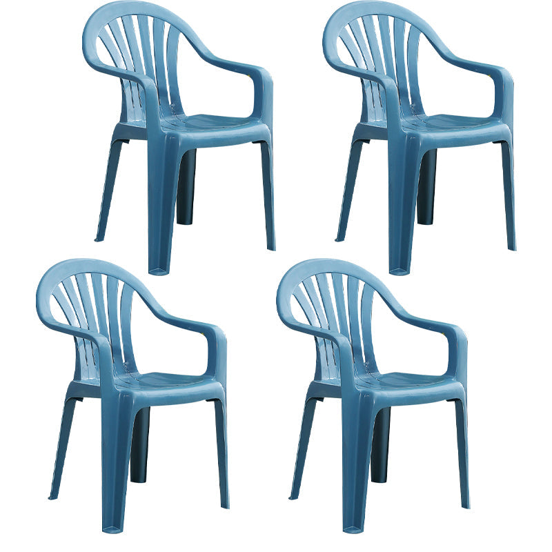Modern Home Dining Arm Chairs Plastic Stackable Windsor Dining Armchairs Peacock Blue 4 Piece Set Clearhalo ' kitchen&dining_furn' 'Dining Chairs' 'Dining Tables & Seating' 'dining_chair' 'furn' 'furn_dining_chair' 'Furniture' 'furniture_dining_chair' 'Kitchen & Dining Furniture' 'kitchen' 4099140