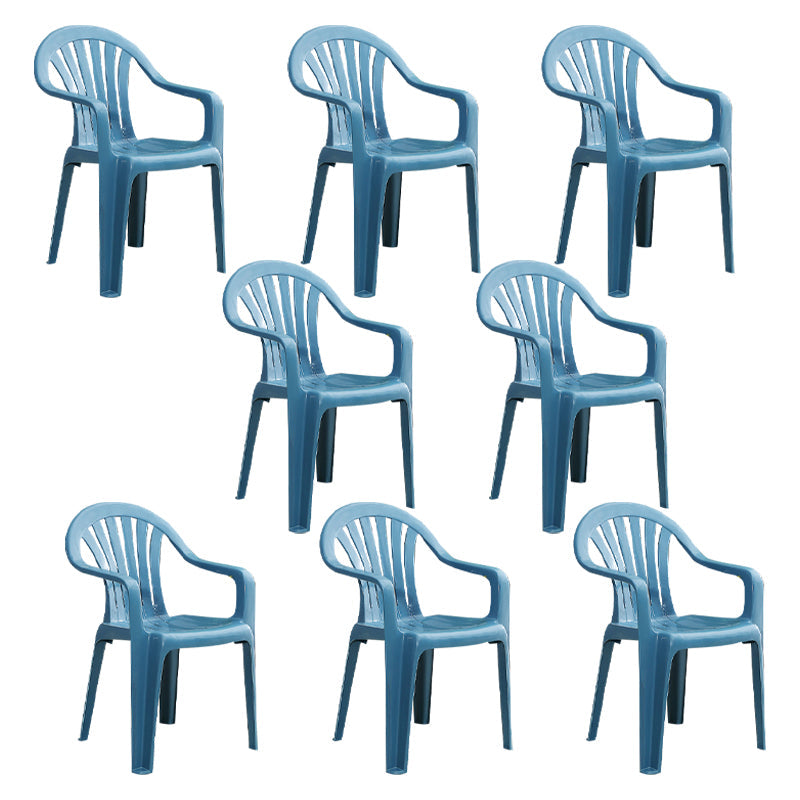 Modern Home Dining Arm Chairs Plastic Stackable Windsor Dining Armchairs Peacock Blue 8 Piece Set Clearhalo ' kitchen&dining_furn' 'Dining Chairs' 'Dining Tables & Seating' 'dining_chair' 'furn' 'furn_dining_chair' 'Furniture' 'furniture_dining_chair' 'Kitchen & Dining Furniture' 'kitchen' 4099141