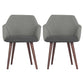 Matte Finish Fabric Arm Chair Scandinavian Solid Back Dining Chair (Set of 2) Grey Clearhalo ' kitchen&dining_furn' 'Dining Chairs' 'Dining Tables & Seating' 'dining_chair' 'furn' 'furn_dining_chair' 'Furniture' 'furniture_dining_chair' 'Kitchen & Dining Furniture' 'kitchen' 4099144