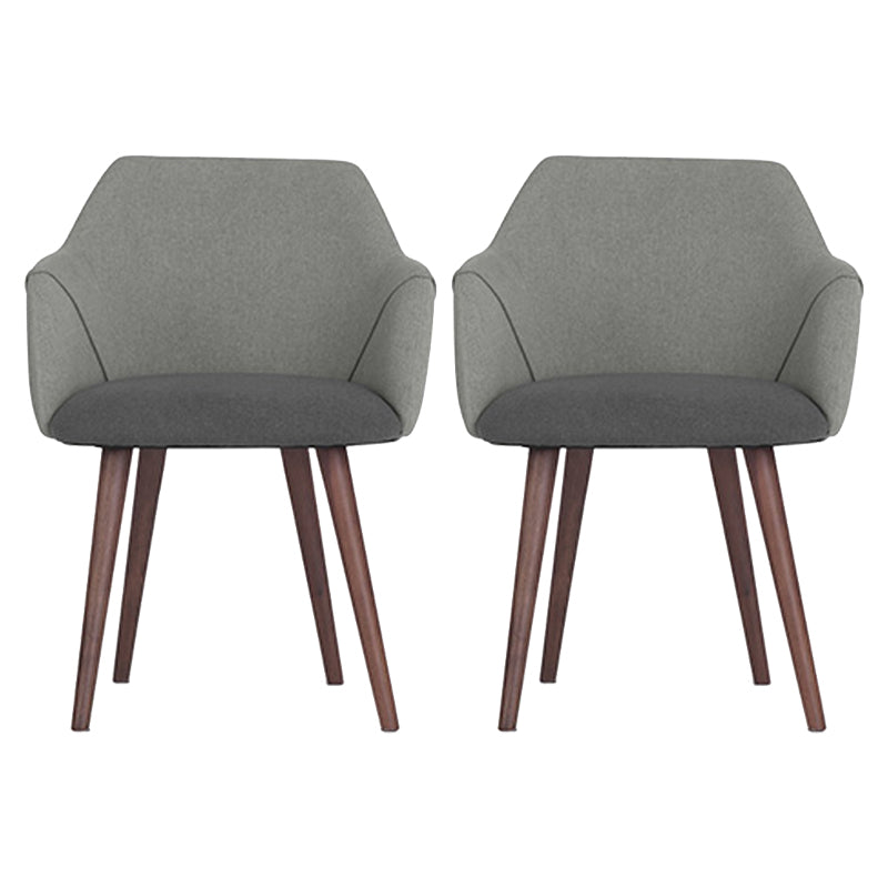 Matte Finish Fabric Arm Chair Scandinavian Solid Back Dining Chair (Set of 2) Grey Clearhalo ' kitchen&dining_furn' 'Dining Chairs' 'Dining Tables & Seating' 'dining_chair' 'furn' 'furn_dining_chair' 'Furniture' 'furniture_dining_chair' 'Kitchen & Dining Furniture' 'kitchen' 4099144