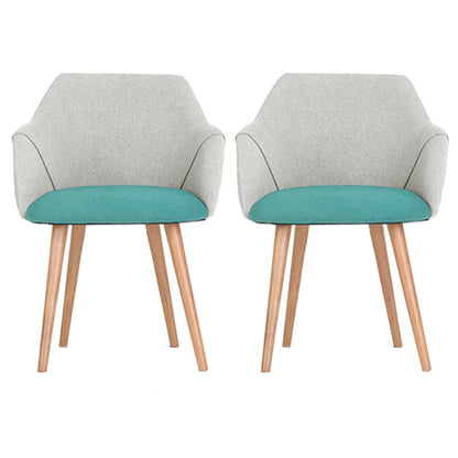 Matte Finish Fabric Arm Chair Scandinavian Solid Back Dining Chair (Set of 2) Light Gray Clearhalo ' kitchen&dining_furn' 'Dining Chairs' 'Dining Tables & Seating' 'dining_chair' 'furn' 'furn_dining_chair' 'Furniture' 'furniture_dining_chair' 'Kitchen & Dining Furniture' 'kitchen' 4099145