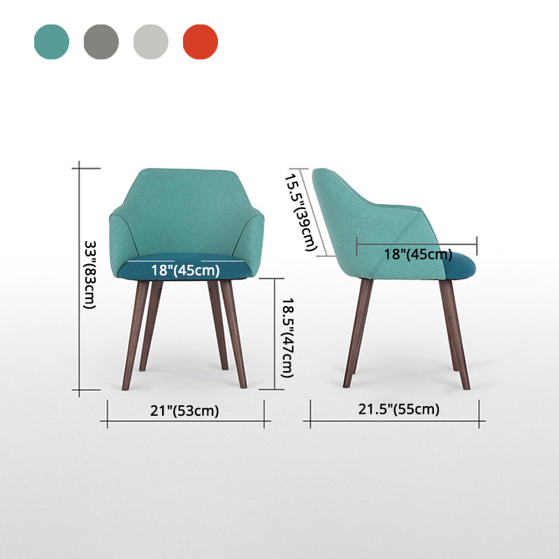 Matte Finish Fabric Arm Chair Scandinavian Solid Back Dining Chair (Set of 2) Clearhalo ' kitchen&dining_furn' 'Dining Chairs' 'Dining Tables & Seating' 'dining_chair' 'furn' 'furn_dining_chair' 'Furniture' 'furniture_dining_chair' 'Kitchen & Dining Furniture' 'kitchen' 4099157