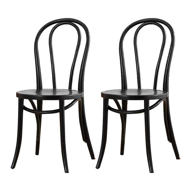 Traditional Beech Windsor Back Chair Natural Wood Dining Chair (Set of 2) Matte Black Clearhalo ' kitchen&dining_furn' 'Dining Chairs' 'Dining Tables & Seating' 'dining_chair' 'furn' 'furn_dining_chair' 'Furniture' 'furniture_dining_chair' 'Kitchen & Dining Furniture' 'kitchen' 4099160