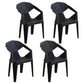 Modern Plastic Dining Arm Chairs Open Back Stacking Dining Armchairs Black 4 Piece Set Clearhalo ' kitchen&dining_furn' 'Dining Chairs' 'Dining Tables & Seating' 'dining_chair' 'furn' 'furn_dining_chair' 'Furniture' 'furniture_dining_chair' 'Kitchen & Dining Furniture' 'kitchen' 4099185