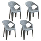 Modern Plastic Dining Arm Chairs Open Back Stacking Dining Armchairs Light Gray 4 Piece Set Clearhalo ' kitchen&dining_furn' 'Dining Chairs' 'Dining Tables & Seating' 'dining_chair' 'furn' 'furn_dining_chair' 'Furniture' 'furniture_dining_chair' 'Kitchen & Dining Furniture' 'kitchen' 4099189