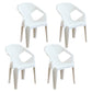 Modern Plastic Dining Arm Chairs Open Back Stacking Dining Armchairs White 4 Piece Set Clearhalo ' kitchen&dining_furn' 'Dining Chairs' 'Dining Tables & Seating' 'dining_chair' 'furn' 'furn_dining_chair' 'Furniture' 'furniture_dining_chair' 'Kitchen & Dining Furniture' 'kitchen' 4099192