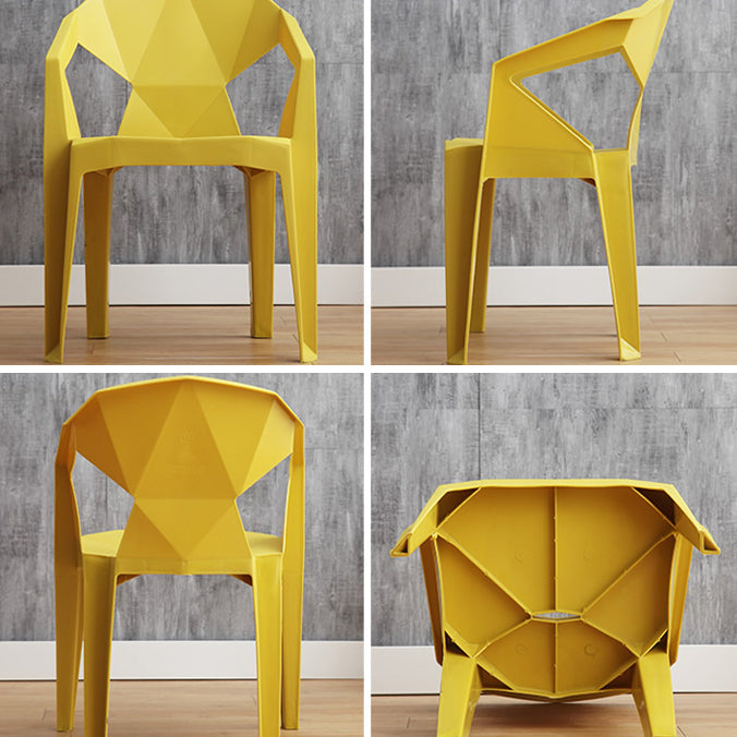 Modern Plastic Dining Arm Chairs Open Back Stacking Dining Armchairs Clearhalo ' kitchen&dining_furn' 'Dining Chairs' 'Dining Tables & Seating' 'dining_chair' 'furn' 'furn_dining_chair' 'Furniture' 'furniture_dining_chair' 'Kitchen & Dining Furniture' 'kitchen' 4099195