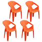 Modern Plastic Dining Arm Chairs Open Back Stacking Dining Armchairs Orange 4 Piece Set Clearhalo ' kitchen&dining_furn' 'Dining Chairs' 'Dining Tables & Seating' 'dining_chair' 'furn' 'furn_dining_chair' 'Furniture' 'furniture_dining_chair' 'Kitchen & Dining Furniture' 'kitchen' 4099197