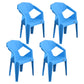 Modern Plastic Dining Arm Chairs Open Back Stacking Dining Armchairs Sky Blue 4 Piece Set Clearhalo ' kitchen&dining_furn' 'Dining Chairs' 'Dining Tables & Seating' 'dining_chair' 'furn' 'furn_dining_chair' 'Furniture' 'furniture_dining_chair' 'Kitchen & Dining Furniture' 'kitchen' 4099201