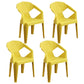 Modern Plastic Dining Arm Chairs Open Back Stacking Dining Armchairs Lemon Yellow 4 Piece Set Clearhalo ' kitchen&dining_furn' 'Dining Chairs' 'Dining Tables & Seating' 'dining_chair' 'furn' 'furn_dining_chair' 'Furniture' 'furniture_dining_chair' 'Kitchen & Dining Furniture' 'kitchen' 4099204