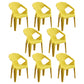 Modern Plastic Dining Arm Chairs Open Back Stacking Dining Armchairs Lemon Yellow 8 Piece Set Clearhalo ' kitchen&dining_furn' 'Dining Chairs' 'Dining Tables & Seating' 'dining_chair' 'furn' 'furn_dining_chair' 'Furniture' 'furniture_dining_chair' 'Kitchen & Dining Furniture' 'kitchen' 4099206