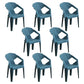 Modern Plastic Dining Arm Chairs Open Back Stacking Dining Armchairs Peacock Blue 8 Piece Set Clearhalo ' kitchen&dining_furn' 'Dining Chairs' 'Dining Tables & Seating' 'dining_chair' 'furn' 'furn_dining_chair' 'Furniture' 'furniture_dining_chair' 'Kitchen & Dining Furniture' 'kitchen' 4099209