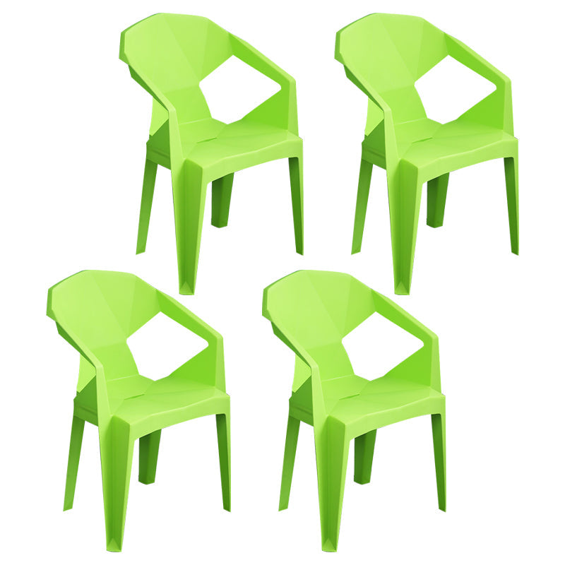Modern Plastic Dining Arm Chairs Open Back Stacking Dining Armchairs Fruit Green 4 Piece Set Clearhalo ' kitchen&dining_furn' 'Dining Chairs' 'Dining Tables & Seating' 'dining_chair' 'furn' 'furn_dining_chair' 'Furniture' 'furniture_dining_chair' 'Kitchen & Dining Furniture' 'kitchen' 4099212