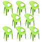 Modern Plastic Dining Arm Chairs Open Back Stacking Dining Armchairs Fruit Green 8 Piece Set Clearhalo ' kitchen&dining_furn' 'Dining Chairs' 'Dining Tables & Seating' 'dining_chair' 'furn' 'furn_dining_chair' 'Furniture' 'furniture_dining_chair' 'Kitchen & Dining Furniture' 'kitchen' 4099213