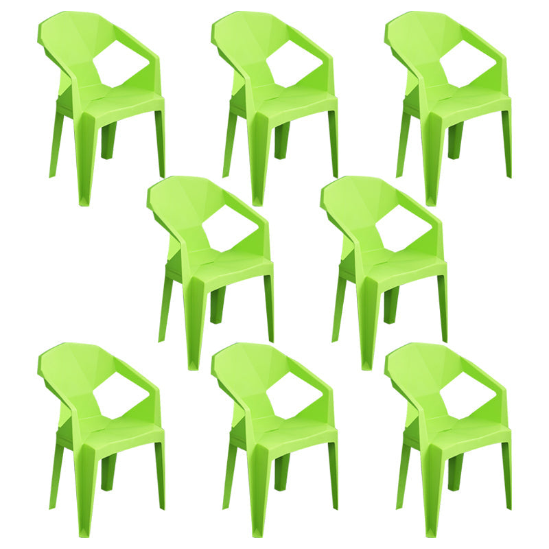 Modern Plastic Dining Arm Chairs Open Back Stacking Dining Armchairs Fruit Green 8 Piece Set Clearhalo ' kitchen&dining_furn' 'Dining Chairs' 'Dining Tables & Seating' 'dining_chair' 'furn' 'furn_dining_chair' 'Furniture' 'furniture_dining_chair' 'Kitchen & Dining Furniture' 'kitchen' 4099213