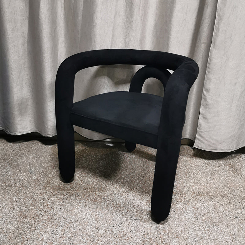 Contemporary Style Dining Chair Kitchen Arm Side Chair with Metal Legs Black 1 Piece Clearhalo ' kitchen&dining_furn' 'Dining Chairs' 'Dining Tables & Seating' 'dining_chair' 'furn' 'furn_dining_chair' 'Furniture' 'furniture_dining_chair' 'Kitchen & Dining Furniture' 'kitchen' 4099216