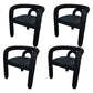 Contemporary Style Dining Chair Kitchen Arm Side Chair with Metal Legs Black 4 Piece Set Clearhalo ' kitchen&dining_furn' 'Dining Chairs' 'Dining Tables & Seating' 'dining_chair' 'furn' 'furn_dining_chair' 'Furniture' 'furniture_dining_chair' 'Kitchen & Dining Furniture' 'kitchen' 4099220
