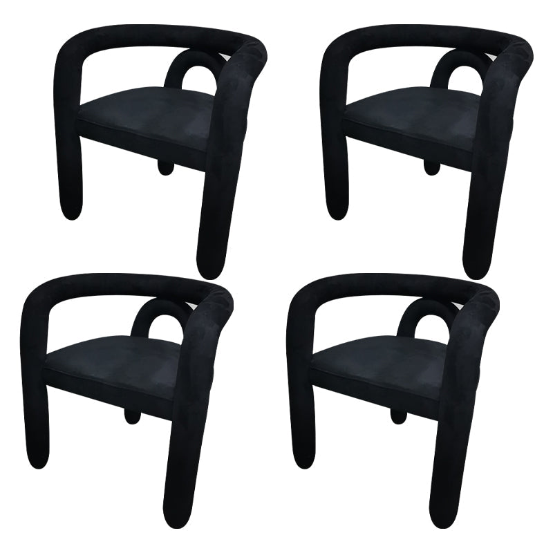 Contemporary Style Dining Chair Kitchen Arm Side Chair with Metal Legs Black 4 Piece Set Clearhalo ' kitchen&dining_furn' 'Dining Chairs' 'Dining Tables & Seating' 'dining_chair' 'furn' 'furn_dining_chair' 'Furniture' 'furniture_dining_chair' 'Kitchen & Dining Furniture' 'kitchen' 4099220