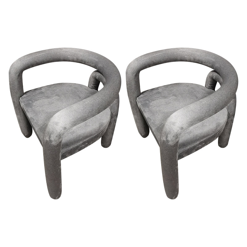 Contemporary Style Dining Chair Kitchen Arm Side Chair with Metal Legs Grey 2 Piece Set Clearhalo ' kitchen&dining_furn' 'Dining Chairs' 'Dining Tables & Seating' 'dining_chair' 'furn' 'furn_dining_chair' 'Furniture' 'furniture_dining_chair' 'Kitchen & Dining Furniture' 'kitchen' 4099223