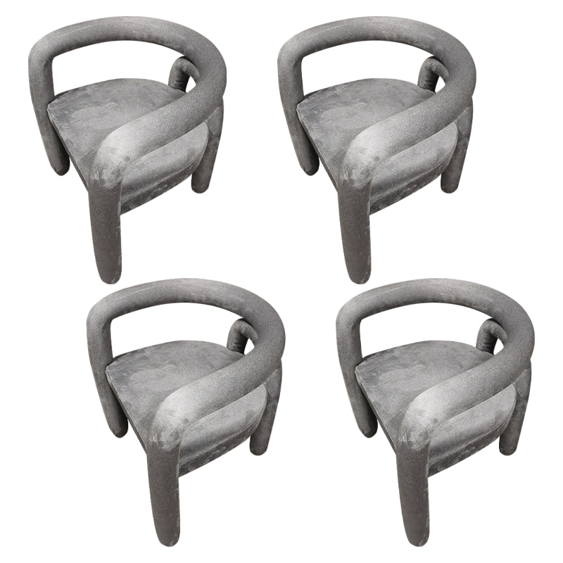Contemporary Style Dining Chair Kitchen Arm Side Chair with Metal Legs Grey 4 Piece Set Clearhalo ' kitchen&dining_furn' 'Dining Chairs' 'Dining Tables & Seating' 'dining_chair' 'furn' 'furn_dining_chair' 'Furniture' 'furniture_dining_chair' 'Kitchen & Dining Furniture' 'kitchen' 4099226