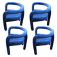 Contemporary Style Dining Chair Kitchen Arm Side Chair with Metal Legs Blue 4 Piece Set Clearhalo ' kitchen&dining_furn' 'Dining Chairs' 'Dining Tables & Seating' 'dining_chair' 'furn' 'furn_dining_chair' 'Furniture' 'furniture_dining_chair' 'Kitchen & Dining Furniture' 'kitchen' 4099231