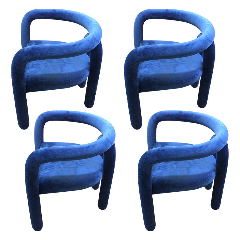 Contemporary Style Dining Chair Kitchen Arm Side Chair with Metal Legs Blue 4 Piece Set Clearhalo ' kitchen&dining_furn' 'Dining Chairs' 'Dining Tables & Seating' 'dining_chair' 'furn' 'furn_dining_chair' 'Furniture' 'furniture_dining_chair' 'Kitchen & Dining Furniture' 'kitchen' 4099231