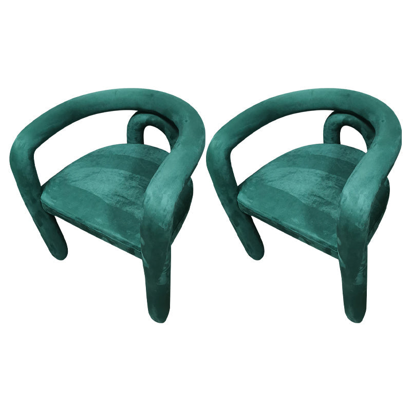 Contemporary Style Dining Chair Kitchen Arm Side Chair with Metal Legs Green 2 Piece Set Clearhalo ' kitchen&dining_furn' 'Dining Chairs' 'Dining Tables & Seating' 'dining_chair' 'furn' 'furn_dining_chair' 'Furniture' 'furniture_dining_chair' 'Kitchen & Dining Furniture' 'kitchen' 4099234