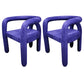 Contemporary Style Dining Chair Kitchen Arm Side Chair with Metal Legs Purple 2 Piece Set Clearhalo ' kitchen&dining_furn' 'Dining Chairs' 'Dining Tables & Seating' 'dining_chair' 'furn' 'furn_dining_chair' 'Furniture' 'furniture_dining_chair' 'Kitchen & Dining Furniture' 'kitchen' 4099237