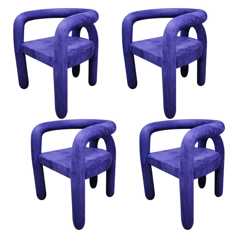 Contemporary Style Dining Chair Kitchen Arm Side Chair with Metal Legs Purple 4 Piece Set Clearhalo ' kitchen&dining_furn' 'Dining Chairs' 'Dining Tables & Seating' 'dining_chair' 'furn' 'furn_dining_chair' 'Furniture' 'furniture_dining_chair' 'Kitchen & Dining Furniture' 'kitchen' 4099238