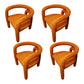 Contemporary Style Dining Chair Kitchen Arm Side Chair with Metal Legs Orange 4 Piece Set Clearhalo ' kitchen&dining_furn' 'Dining Chairs' 'Dining Tables & Seating' 'dining_chair' 'furn' 'furn_dining_chair' 'Furniture' 'furniture_dining_chair' 'Kitchen & Dining Furniture' 'kitchen' 4099241