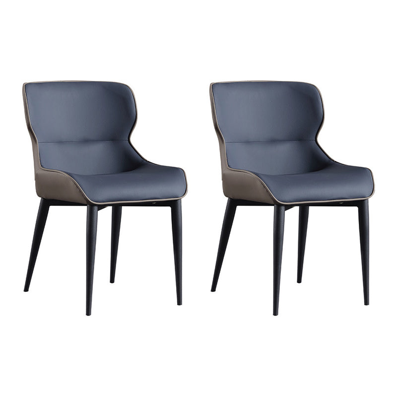 Minimalist Style Leather Dining Arm Chairs Wingback Dining Chairs (Set of 2) Light Blue Clearhalo ' kitchen&dining_furn' 'Dining Chairs' 'Dining Tables & Seating' 'dining_chair' 'furn' 'furn_dining_chair' 'Furniture' 'furniture_dining_chair' 'Kitchen & Dining Furniture' 'kitchen' 4099244