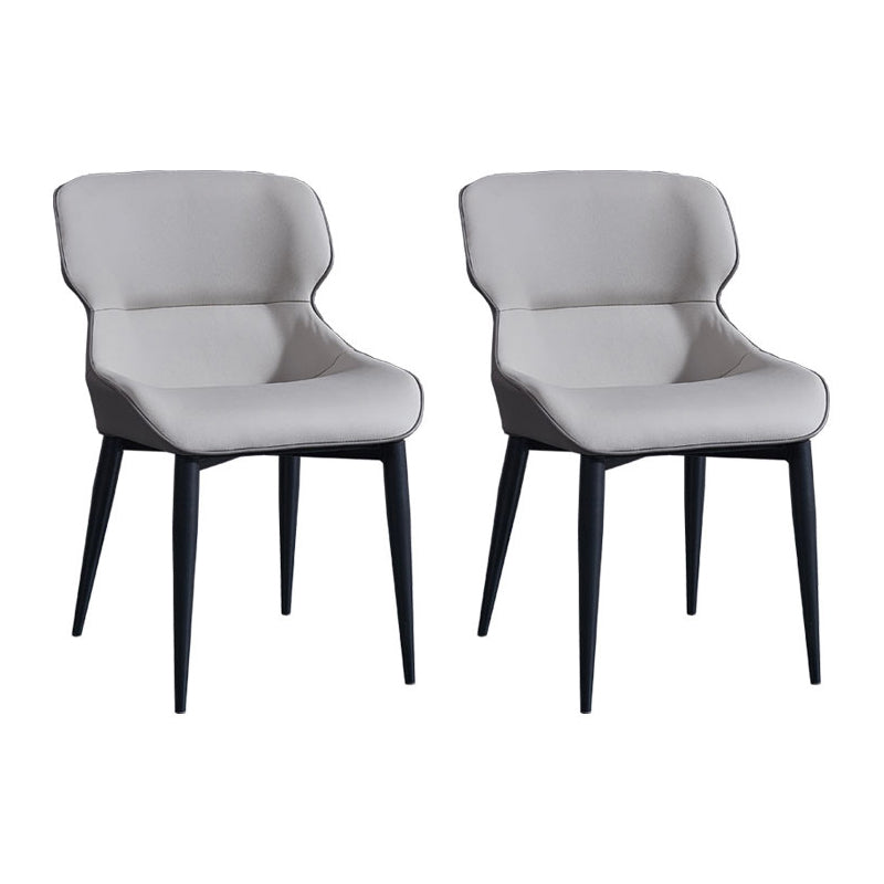 Minimalist Style Leather Dining Arm Chairs Wingback Dining Chairs (Set of 2) Dark Gray Clearhalo ' kitchen&dining_furn' 'Dining Chairs' 'Dining Tables & Seating' 'dining_chair' 'furn' 'furn_dining_chair' 'Furniture' 'furniture_dining_chair' 'Kitchen & Dining Furniture' 'kitchen' 4099245