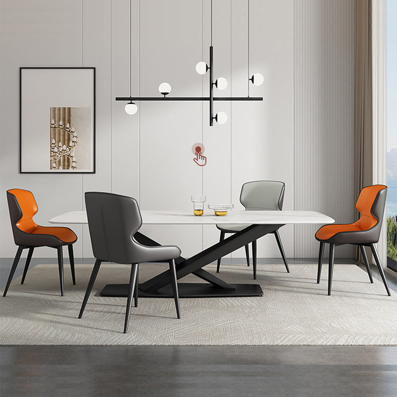 Minimalist Style Leather Dining Arm Chairs Wingback Dining Chairs (Set of 2) Clearhalo ' kitchen&dining_furn' 'Dining Chairs' 'Dining Tables & Seating' 'dining_chair' 'furn' 'furn_dining_chair' 'Furniture' 'furniture_dining_chair' 'Kitchen & Dining Furniture' 'kitchen' 4099246