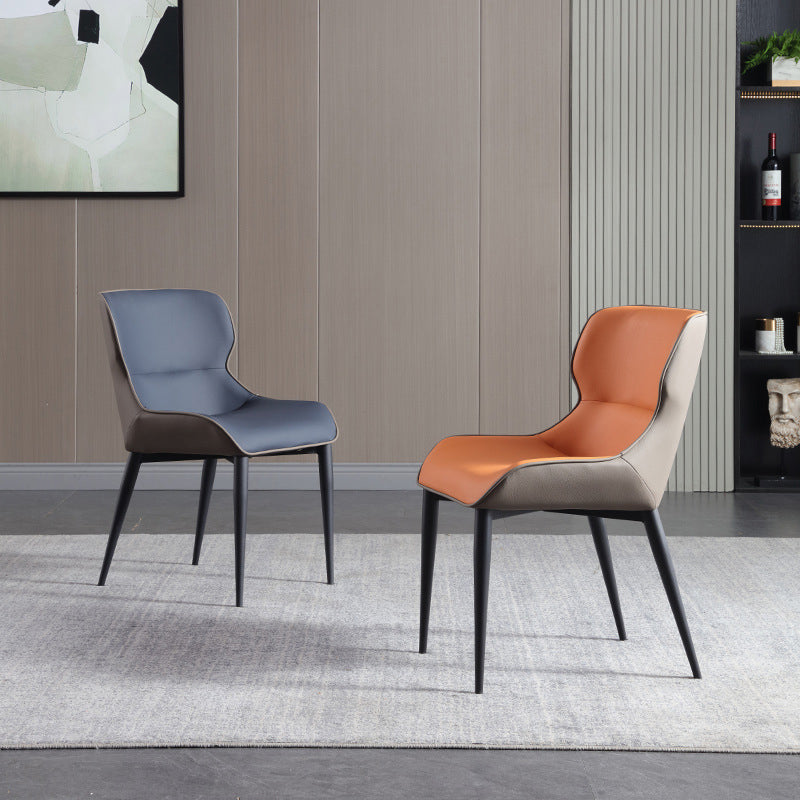 Minimalist Style Leather Dining Arm Chairs Wingback Dining Chairs (Set of 2) Clearhalo ' kitchen&dining_furn' 'Dining Chairs' 'Dining Tables & Seating' 'dining_chair' 'furn' 'furn_dining_chair' 'Furniture' 'furniture_dining_chair' 'Kitchen & Dining Furniture' 'kitchen' 4099250