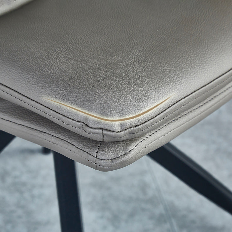 Industrial Style Solid Back Armless Chairs Microfiber Leather Dining Chairs (Set of 4) Clearhalo ' kitchen&dining_furn' 'Dining Chairs' 'Dining Tables & Seating' 'dining_chair' 'furn' 'furn_dining_chair' 'Furniture' 'furniture_dining_chair' 'Kitchen & Dining Furniture' 'kitchen' 4099269