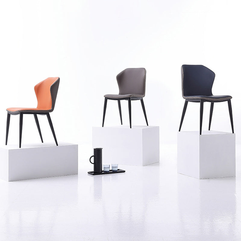 Industrial Style Wingback Dining Chairs Leather Dining Side Chairs for Kitchen (Set of 2) Clearhalo ' kitchen&dining_furn' 'Dining Chairs' 'Dining Tables & Seating' 'dining_chair' 'furn' 'furn_dining_chair' 'Furniture' 'furniture_dining_chair' 'Kitchen & Dining Furniture' 'kitchen' 4099282