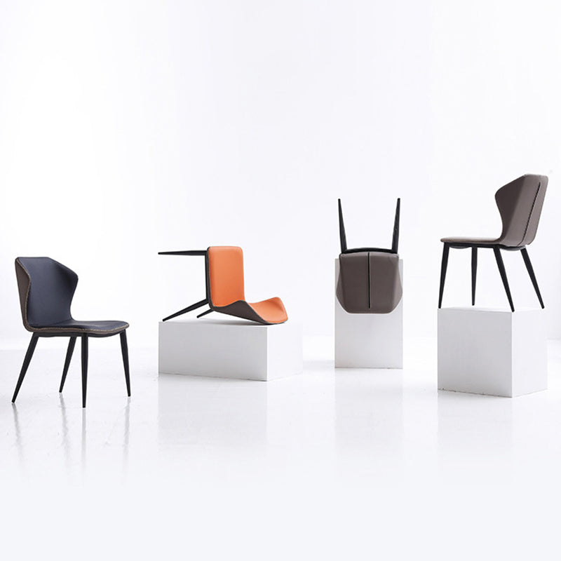 Industrial Style Wingback Dining Chairs Leather Dining Side Chairs for Kitchen (Set of 2) Clearhalo ' kitchen&dining_furn' 'Dining Chairs' 'Dining Tables & Seating' 'dining_chair' 'furn' 'furn_dining_chair' 'Furniture' 'furniture_dining_chair' 'Kitchen & Dining Furniture' 'kitchen' 4099287