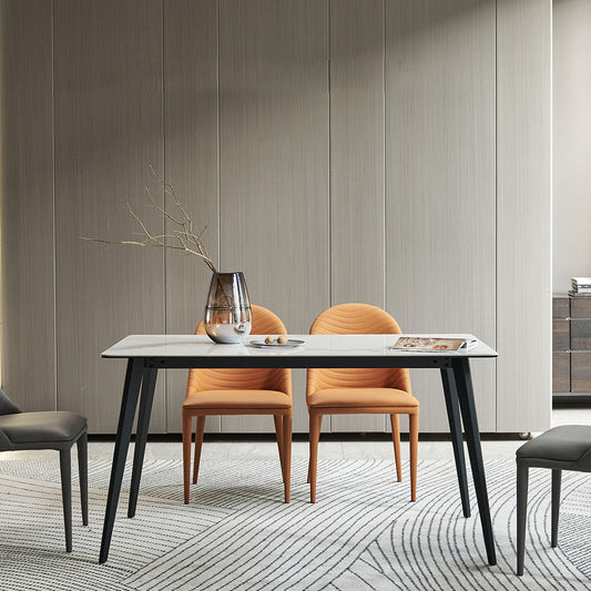 Modern Design Leather Dining Chairs Solid Back Armless Side Chairs (Set of 2) Clearhalo ' kitchen&dining_furn' 'Dining Chairs' 'Dining Tables & Seating' 'dining_chair' 'furn' 'furn_dining_chair' 'Furniture' 'furniture_dining_chair' 'Kitchen & Dining Furniture' 'kitchen' 4099303