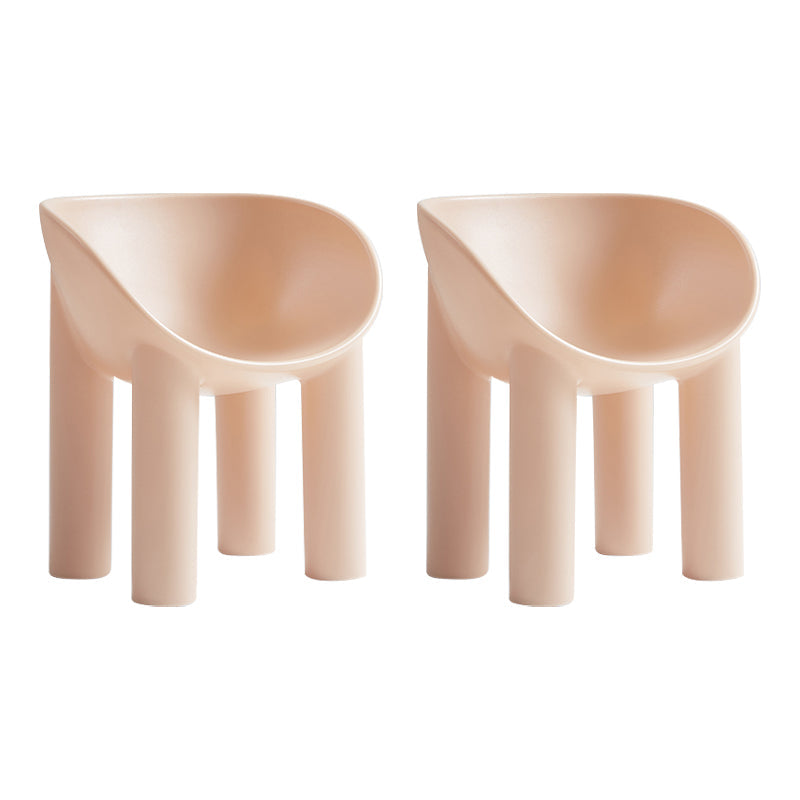 Nordic Style Dining Chairs Kitchen Arm Side Chairs with Plastic Legs (Set of 2) Light Pink Clearhalo ' kitchen&dining_furn' 'Dining Chairs' 'Dining Tables & Seating' 'dining_chair' 'furn' 'furn_dining_chair' 'Furniture' 'furniture_dining_chair' 'Kitchen & Dining Furniture' 'kitchen' 4099313