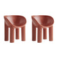Nordic Style Dining Chairs Kitchen Arm Side Chairs with Plastic Legs (Set of 2) Red Brown Clearhalo ' kitchen&dining_furn' 'Dining Chairs' 'Dining Tables & Seating' 'dining_chair' 'furn' 'furn_dining_chair' 'Furniture' 'furniture_dining_chair' 'Kitchen & Dining Furniture' 'kitchen' 4099315