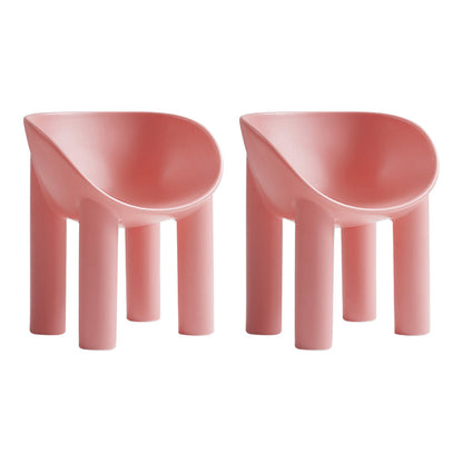 Nordic Style Dining Chairs Kitchen Arm Side Chairs with Plastic Legs (Set of 2) Pink Clearhalo ' kitchen&dining_furn' 'Dining Chairs' 'Dining Tables & Seating' 'dining_chair' 'furn' 'furn_dining_chair' 'Furniture' 'furniture_dining_chair' 'Kitchen & Dining Furniture' 'kitchen' 4099323
