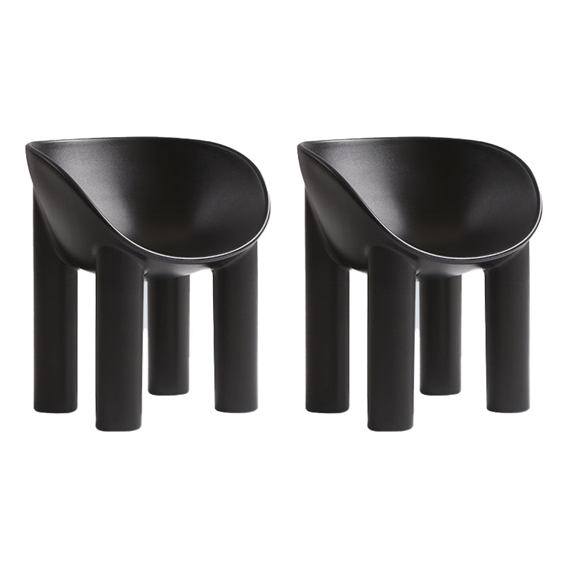 Nordic Style Dining Chairs Kitchen Arm Side Chairs with Plastic Legs (Set of 2) Black Clearhalo ' kitchen&dining_furn' 'Dining Chairs' 'Dining Tables & Seating' 'dining_chair' 'furn' 'furn_dining_chair' 'Furniture' 'furniture_dining_chair' 'Kitchen & Dining Furniture' 'kitchen' 4099327