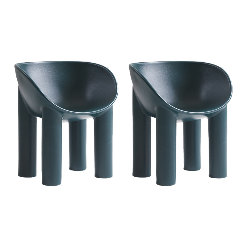 Nordic Style Dining Chairs Kitchen Arm Side Chairs with Plastic Legs (Set of 2) Navy Clearhalo ' kitchen&dining_furn' 'Dining Chairs' 'Dining Tables & Seating' 'dining_chair' 'furn' 'furn_dining_chair' 'Furniture' 'furniture_dining_chair' 'Kitchen & Dining Furniture' 'kitchen' 4099328